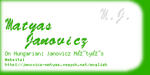 matyas janovicz business card